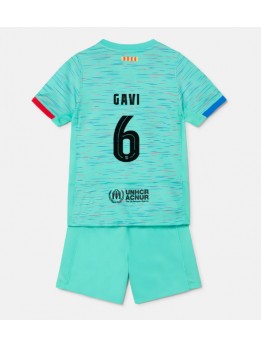 Billige Barcelona Paez Gavi #6 Tredjedraktsett Barn 2023-24 Kortermet (+ Korte bukser)